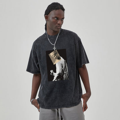 Unisex Vintage Solid Wash T-Shirts 2305102852