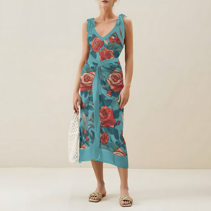Casual Printed One-Piece Swimsuit And Cover Up 2305102475