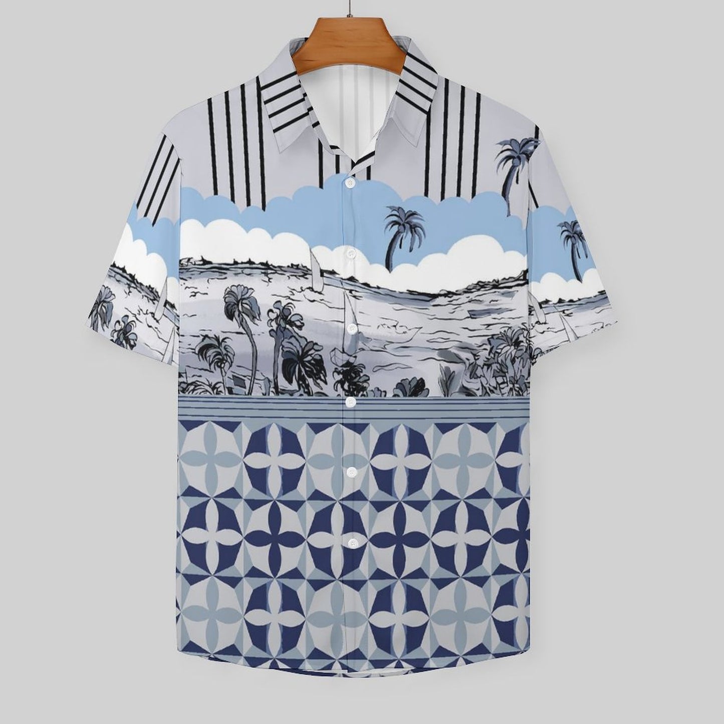 Men's Fashion Casual Printed Short Sleeve Shirts 2305107119