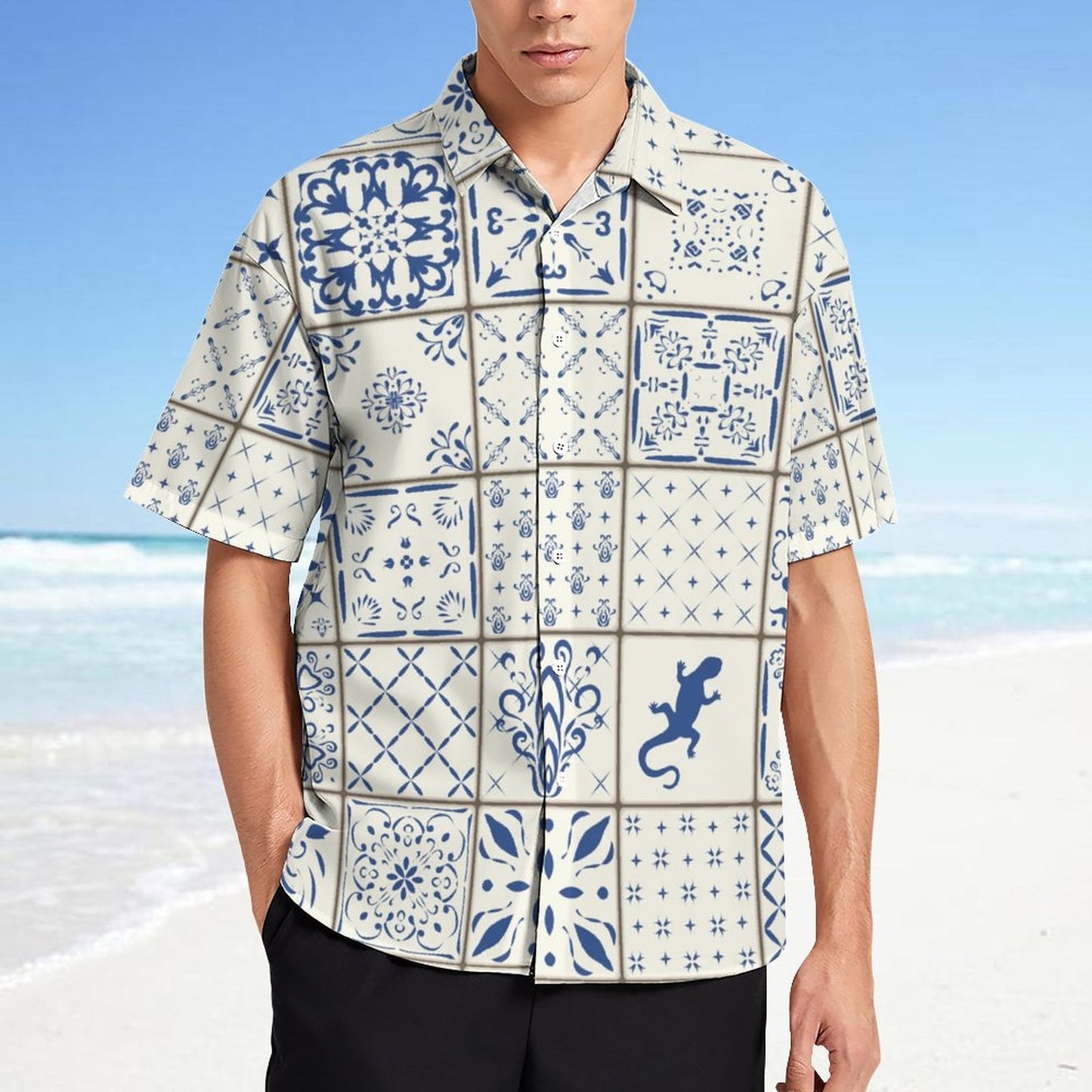 Men's Fashion Casual Printed Short Sleeve Shirts 2306100448