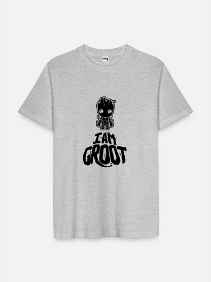 Men's Casual Groot Marvel Printed Round Neck Short Sleeve T-Shirt