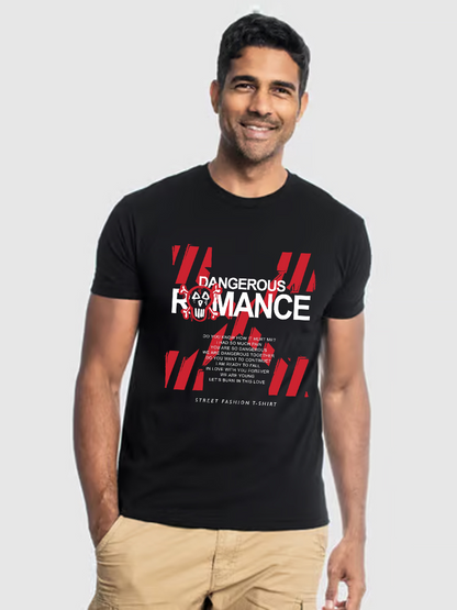 Men's Letter Casual Printed Round Neck Short Sleeve T-Shirt