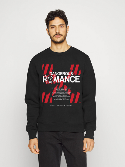 Men's Letter Round Neck Casual Printed Long Sleeve Sweatshirt
