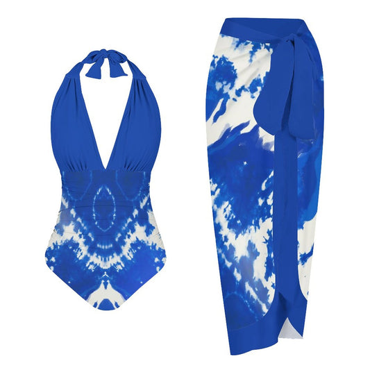 Casual Printed One Piece Swimsuit And Cover Up 2306102326