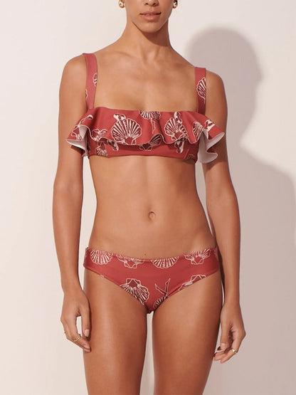 Printed One-Piece Swimsuit And Beach Kimono