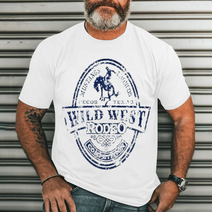 Wild West Rodeo Men's Casual Printed T-Shirt