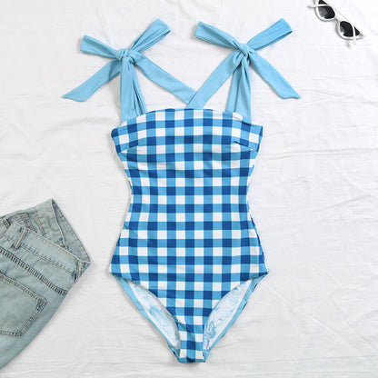 Reversible Bowknot Tie-shoulder One Piece Swimsuit