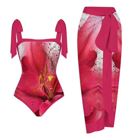 Fashion Printed One Piece Swimsuit And Cover Up 2306103191