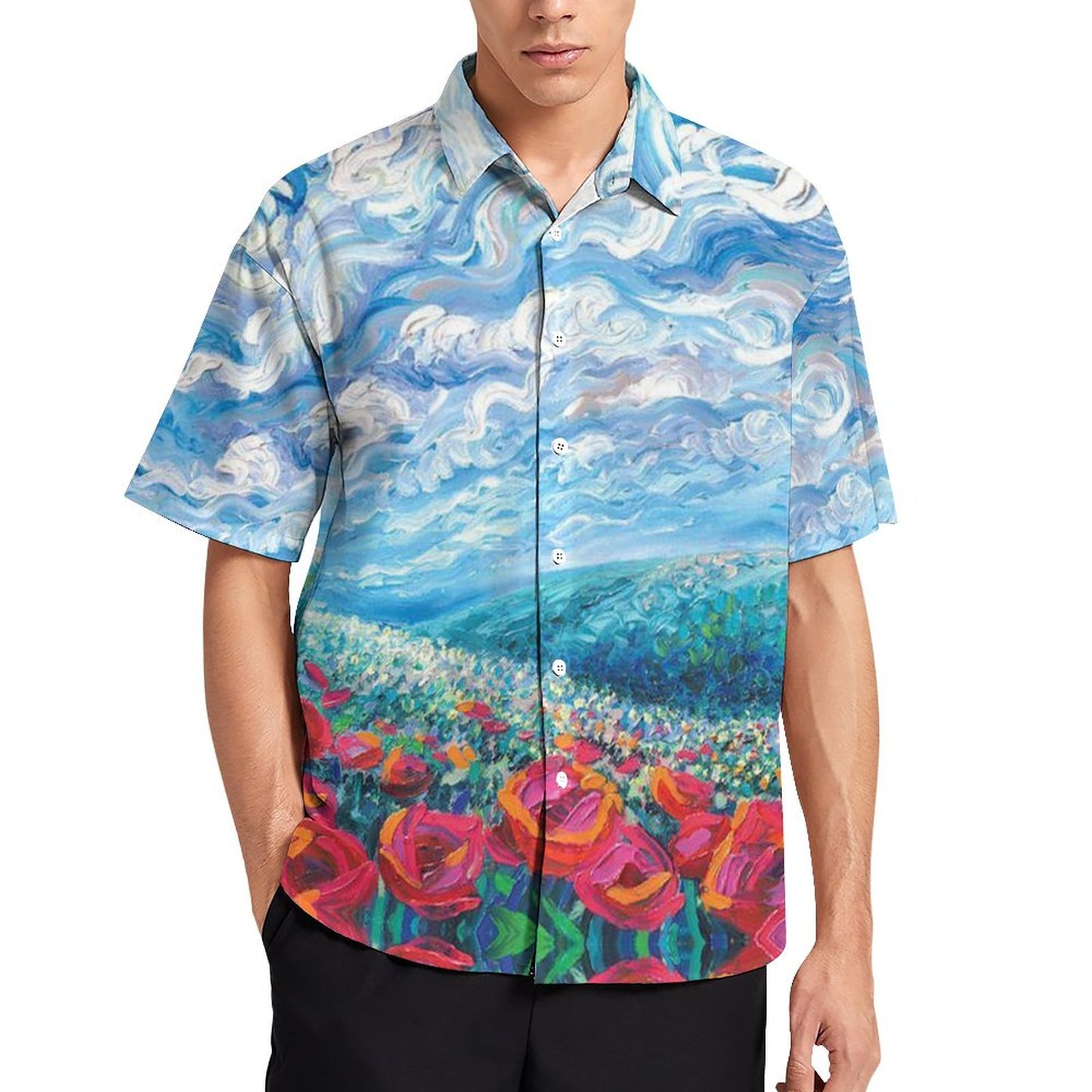 Men's Hawaiian Print Resort Shirt 2305101781
