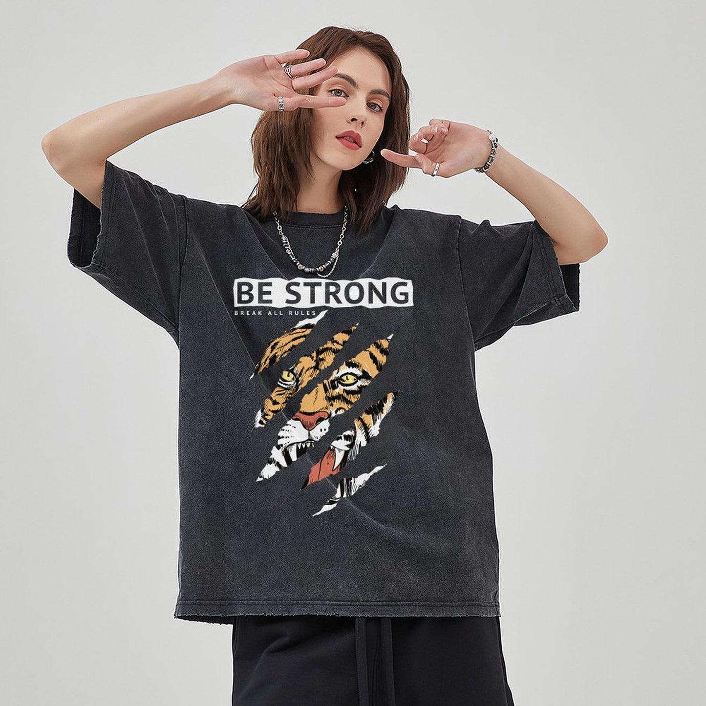Unisex Vintage Solid Wash T-Shirts 2305102631