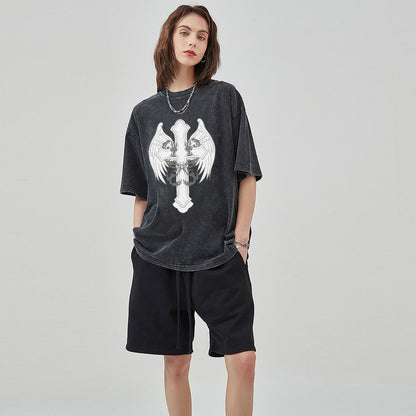 Unisex Vintage Solid Wash T-Shirts 2305102836