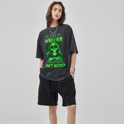 Unisex Vintage Solid Wash T-Shirts 2305104070