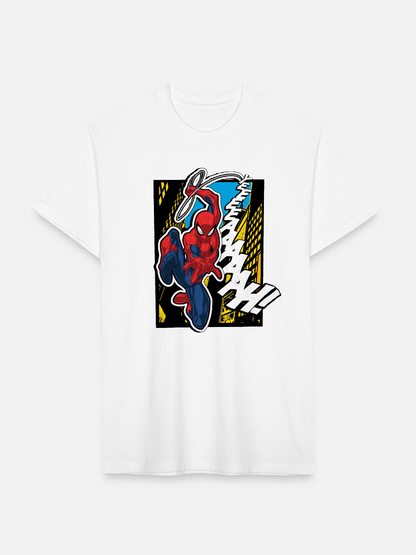 Men's Casual Spiderman Printed Round Neck Short Sleeve T-Shirt