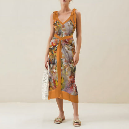 Casual Printed One-Piece Swimsuit And Cover Up 2305102697