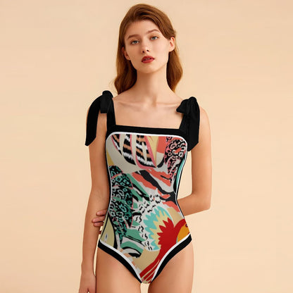 Fashion Printed One Piece Swimsuit And Cover Up 2305104825