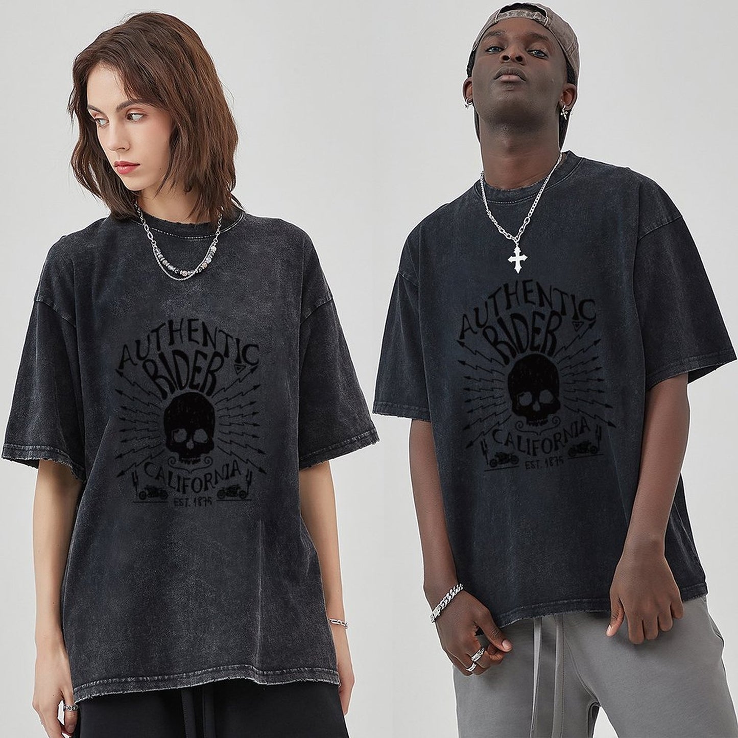 Unisex Vintage Solid Wash T-Shirts 2305102643