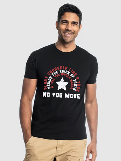 Men's Casual Marvel No You Move Printed Round Neck Short Sleeve T-Shirt