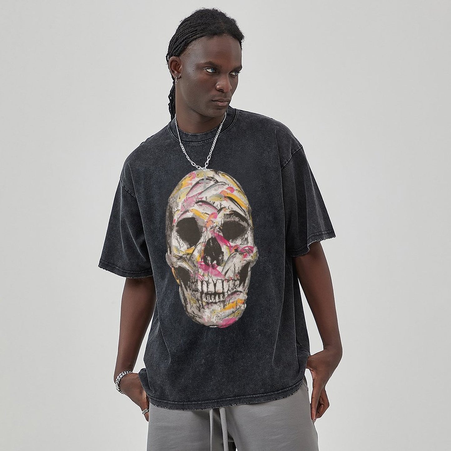 Mens Cotton Wash Solid T-Shirts Oversized Unisex Short Sleeve Streetwear Rap Hip Hop Basic Tee Tops 2305101610