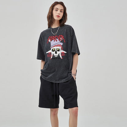 Unisex Vintage Solid Wash T-Shirts 2305102636