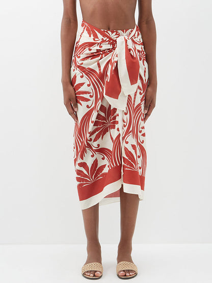 Vintage Fashion Print Beach Bikini and Cover Up