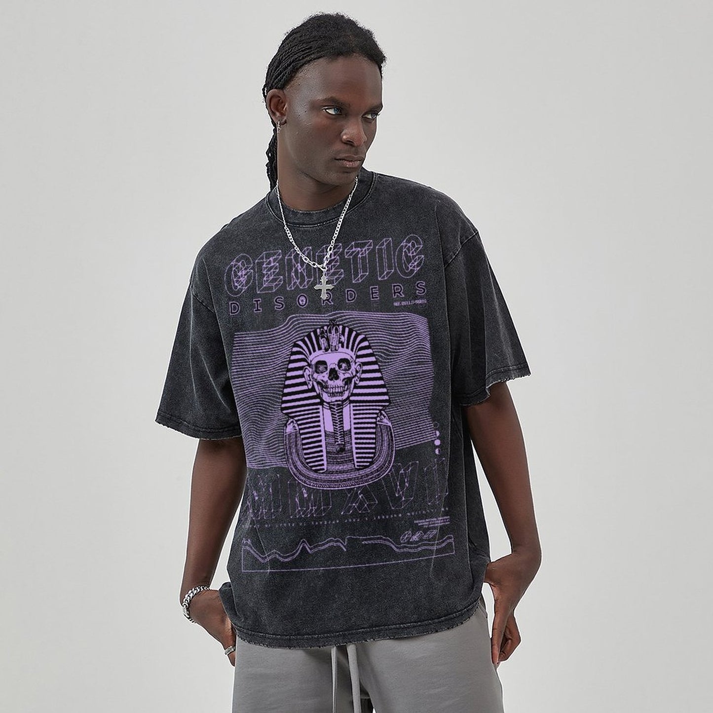 Unisex Vintage Solid Wash T-Shirts 2305101598