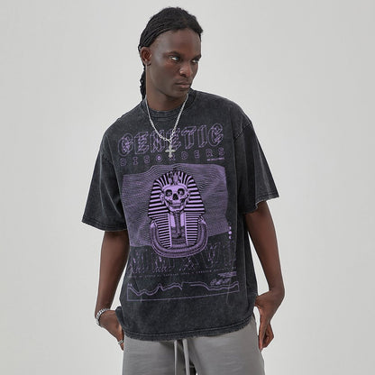 Unisex Vintage Solid Wash T-Shirts 2305101598