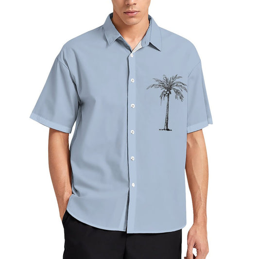 Printed Coconut Tree Hawaiian Vacation Shirt