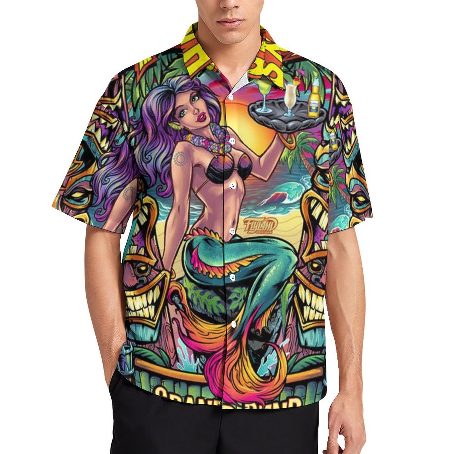 Men's Hawaiian Print Resort Shirt 2305101682