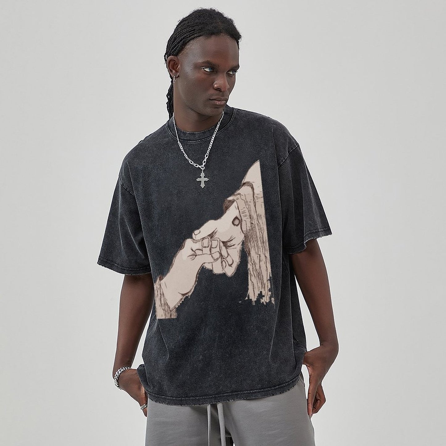 Unisex Vintage Solid Wash T-Shirts 2305103941