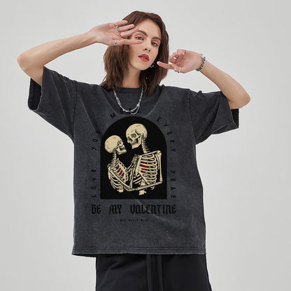Unisex Vintage Solid Wash T-Shirts 2305102637