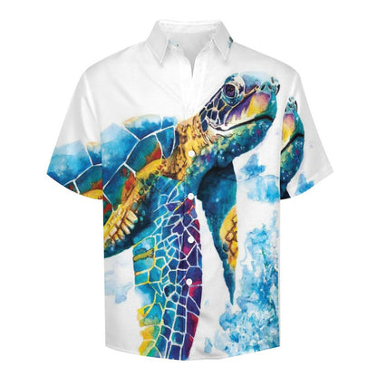 Men's Hawaiian Print Lapel Shirt 2304103196