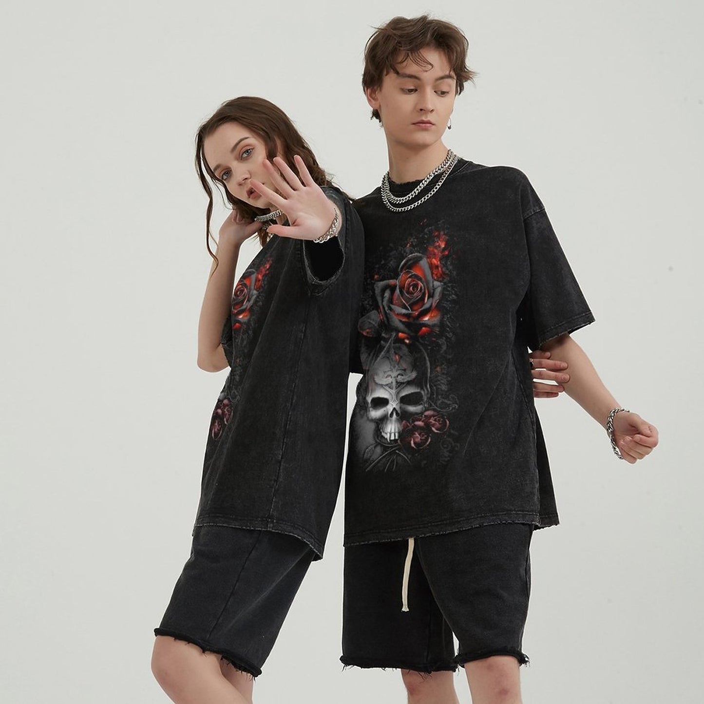 Unisex Vintage Solid Wash T-Shirts 2305104080