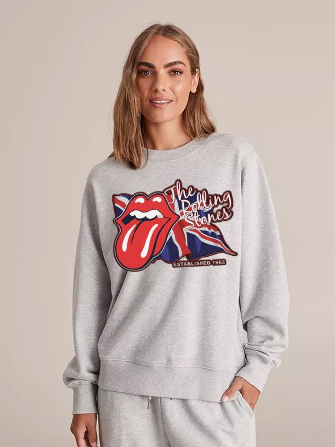 Unisex Round Neck Casual Printed Long Sleeve Sweatshirt