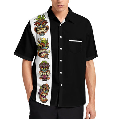 Men's TIKI Print Casual Short Sleeve Shirt 2306102576