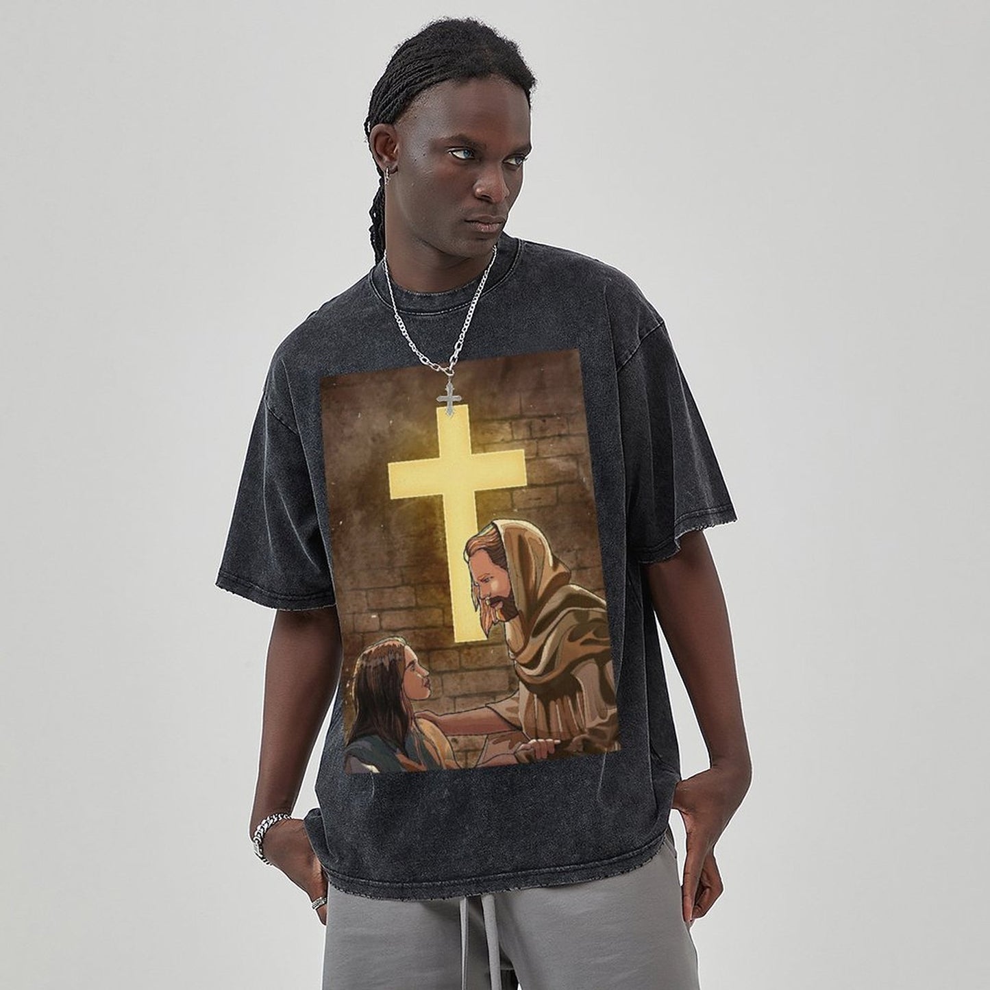 Unisex Vintage Solid Wash T-Shirts 2305103964