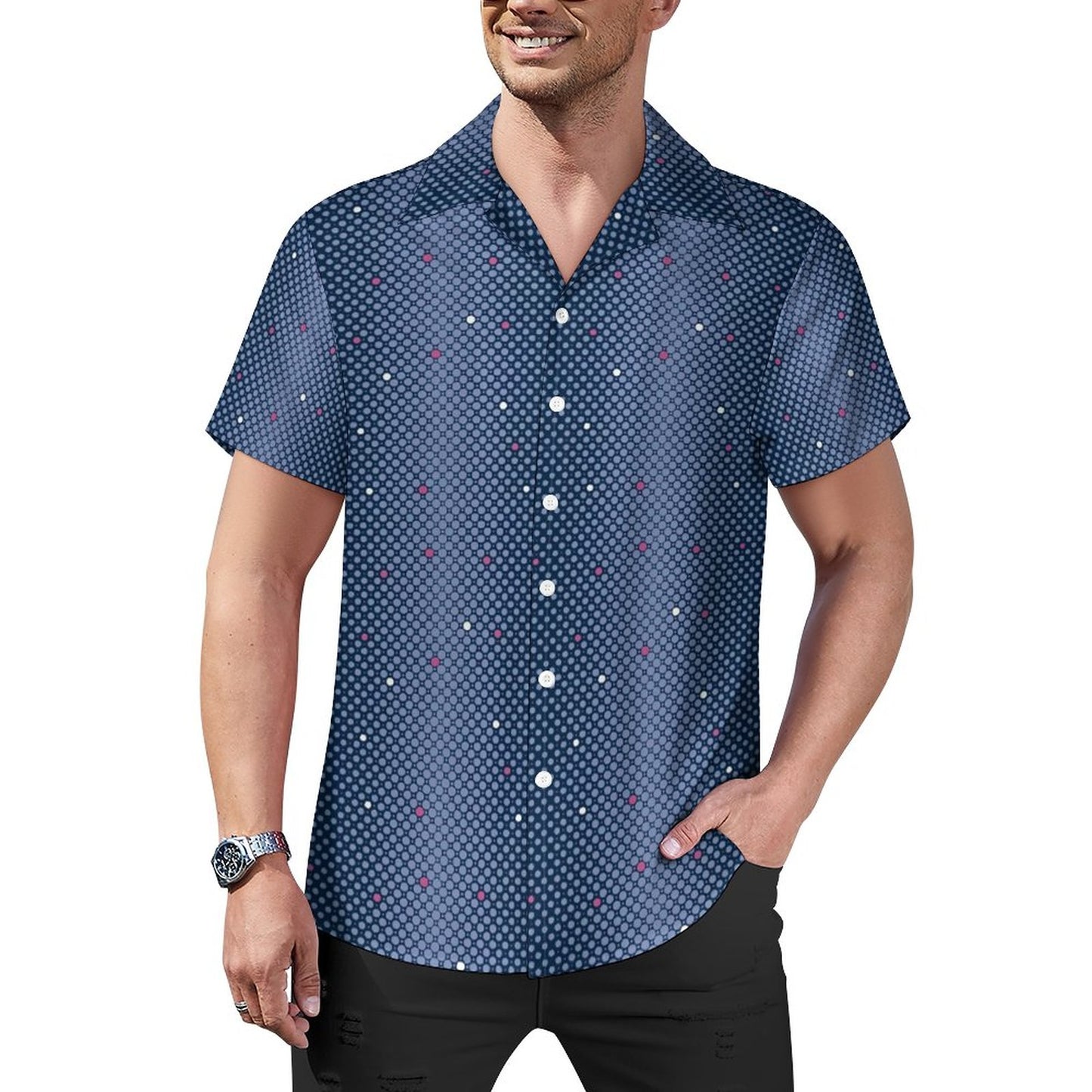 Men Hawaiian Casual Short Sleeve Shirt 2307100358
