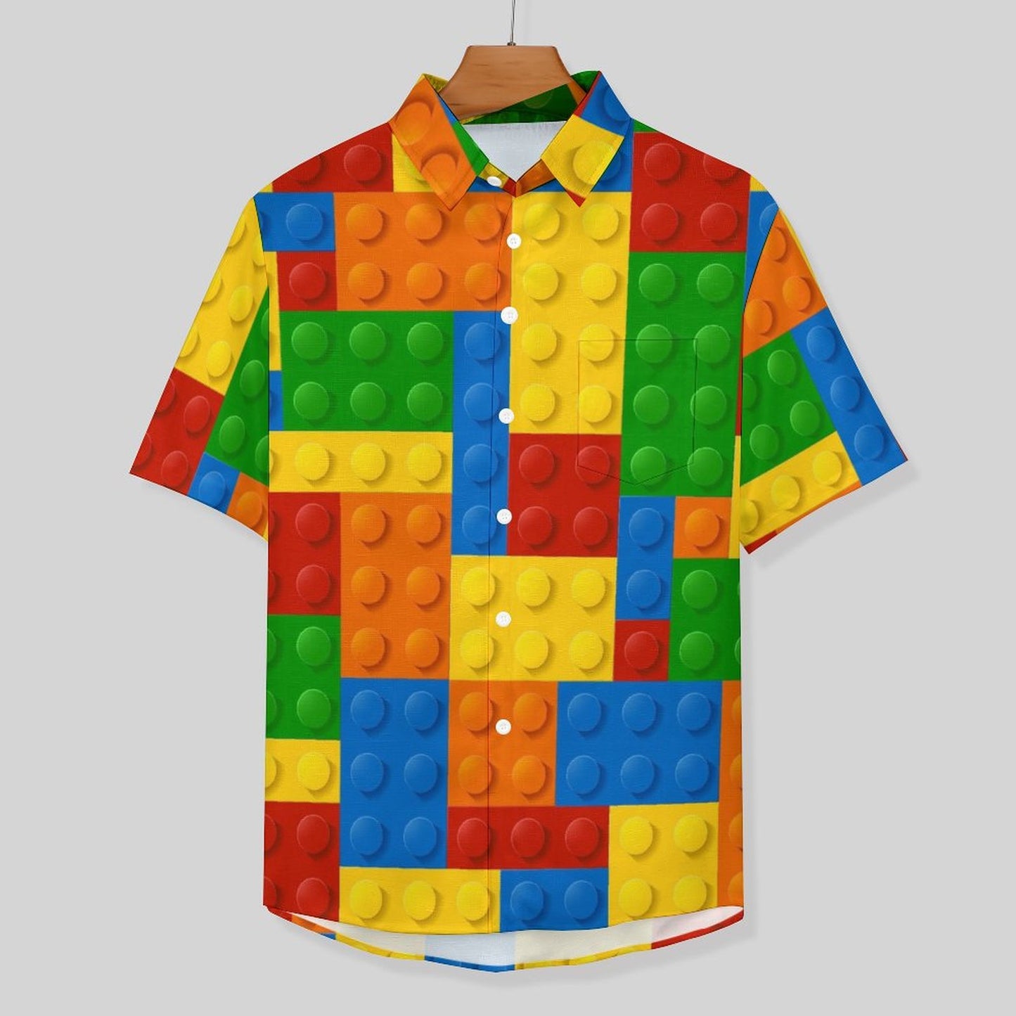 Men's Brick Art Print Vacation Hawaiian Shirt 2305106648