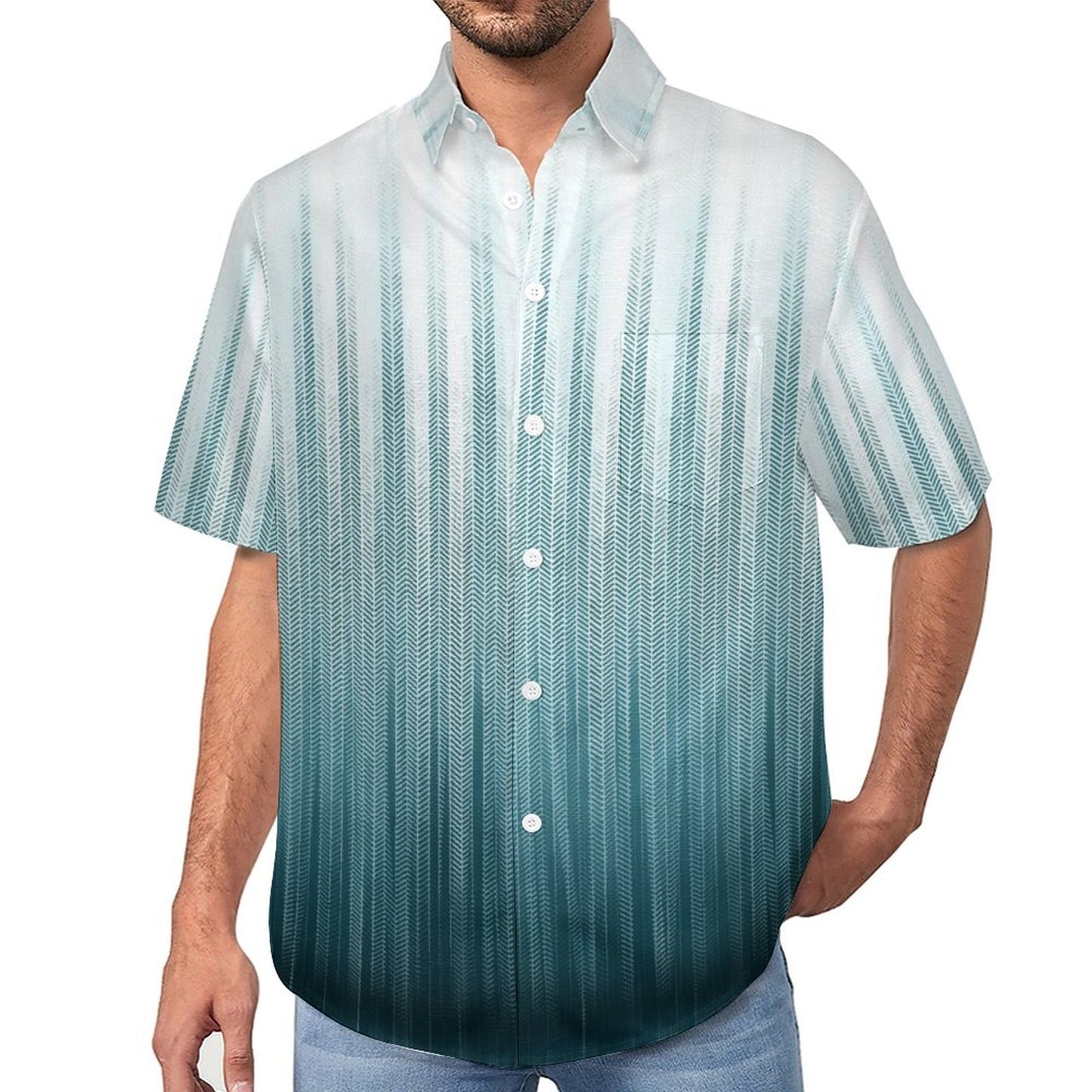 Men's Hawaiian Print Lapel Shirt 2304103749