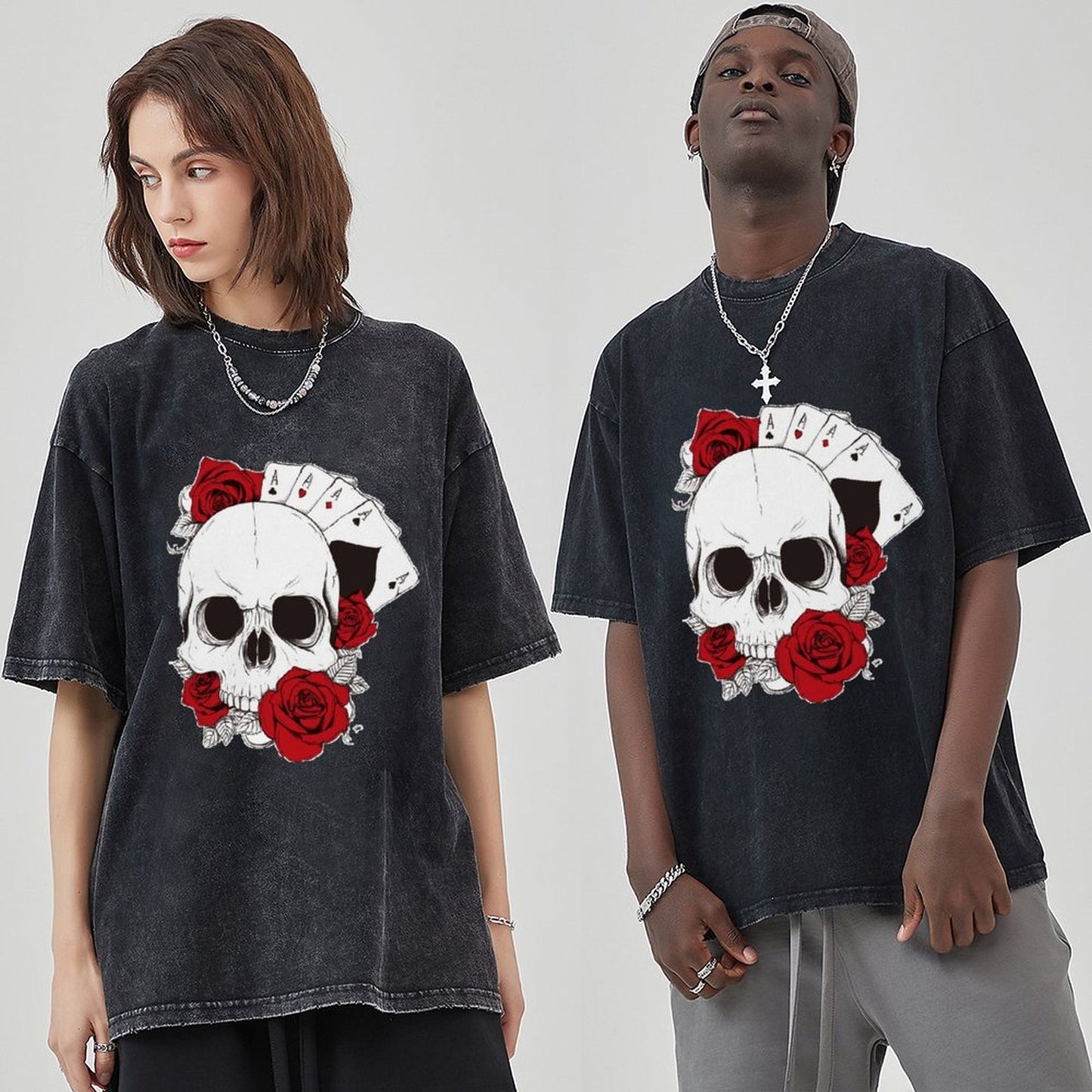 Unisex Vintage Solid Wash T-Shirts 2305104036