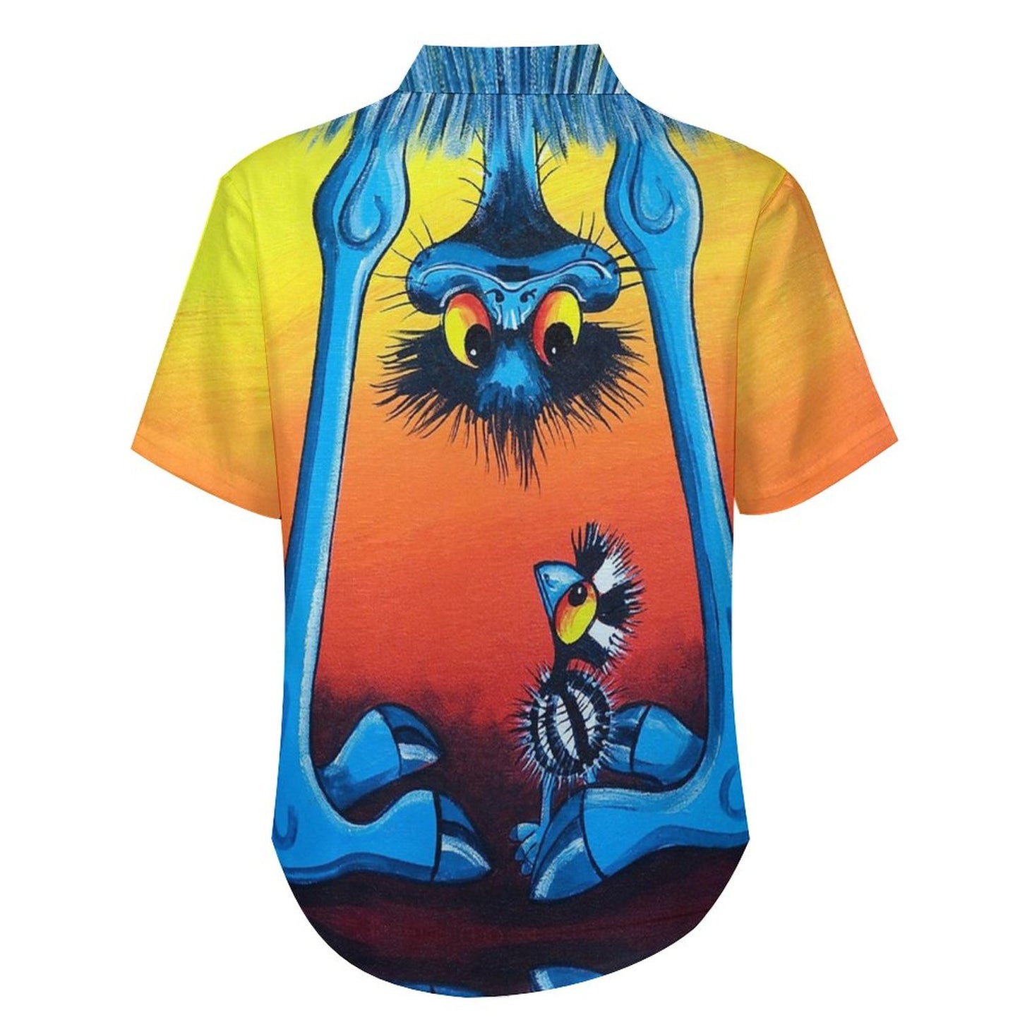 Men's Ostrich Painted Print Vacation Hawaiian Shirt
