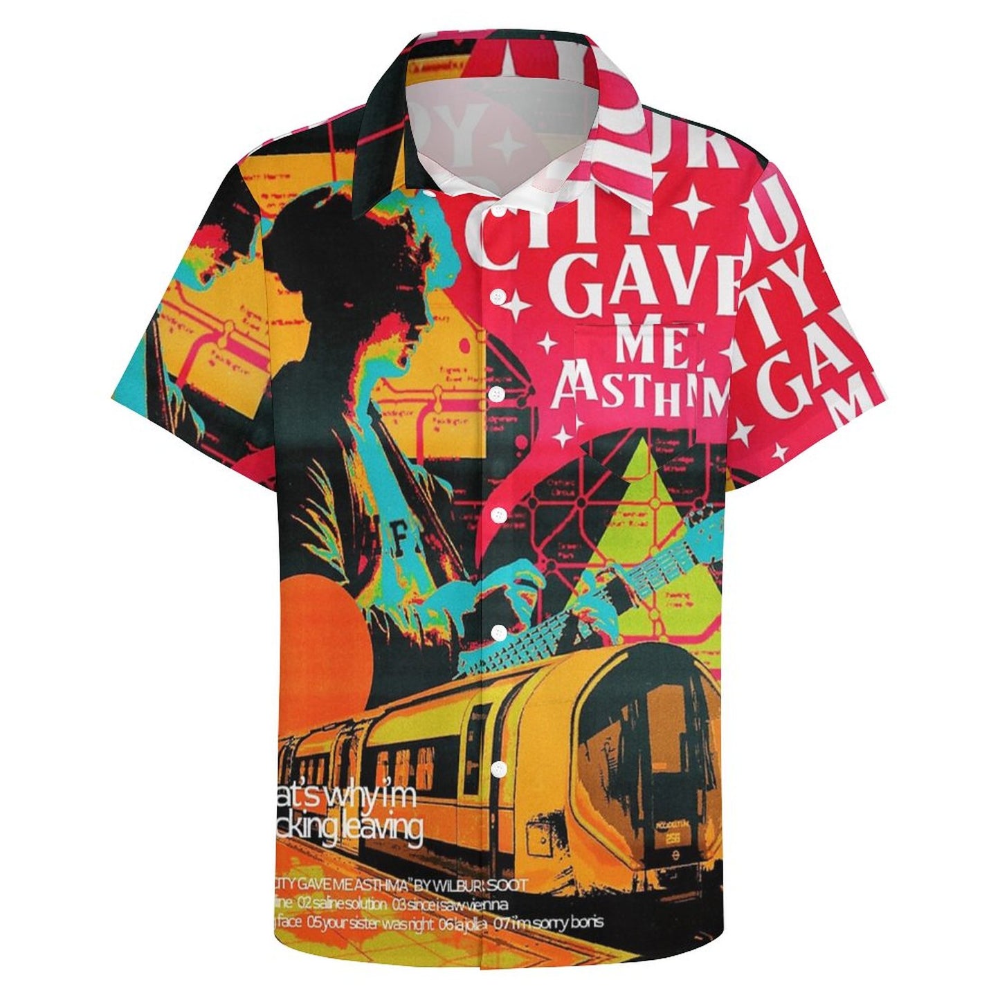 Men's Hawaiian Your City Gave Me Asthma Print Casual Short Sleeve Shirt 2306102363