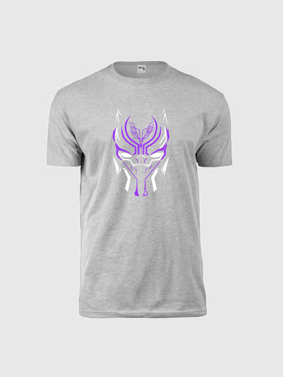 Men's Casual Marvel Black Panther Neon Printed Round Neck Short Sleeve T-Shirt