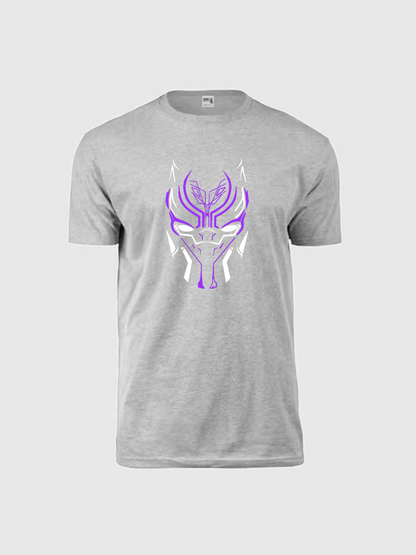 Men's Casual Marvel Black Panther Neon Printed Round Neck Short Sleeve T-Shirt