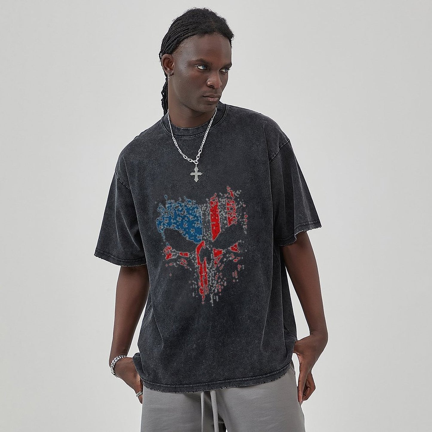 Unisex Vintage Solid Wash T-Shirts 2305104095