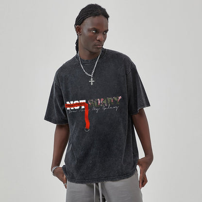 Unisex Vintage Solid Wash T-Shirts 2305102849