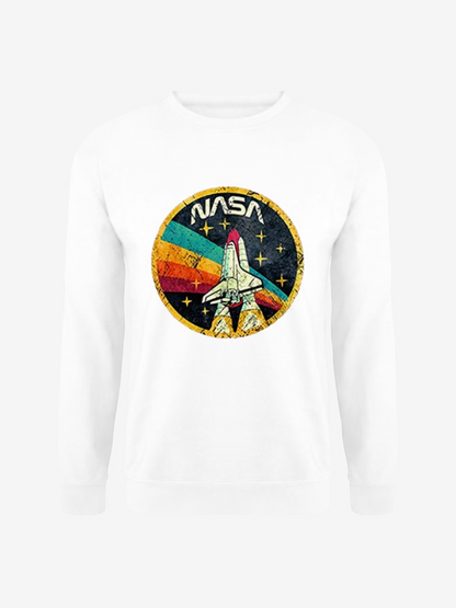 Unisex Round Neck Casual Printed Long Sleeve Sweatshirt