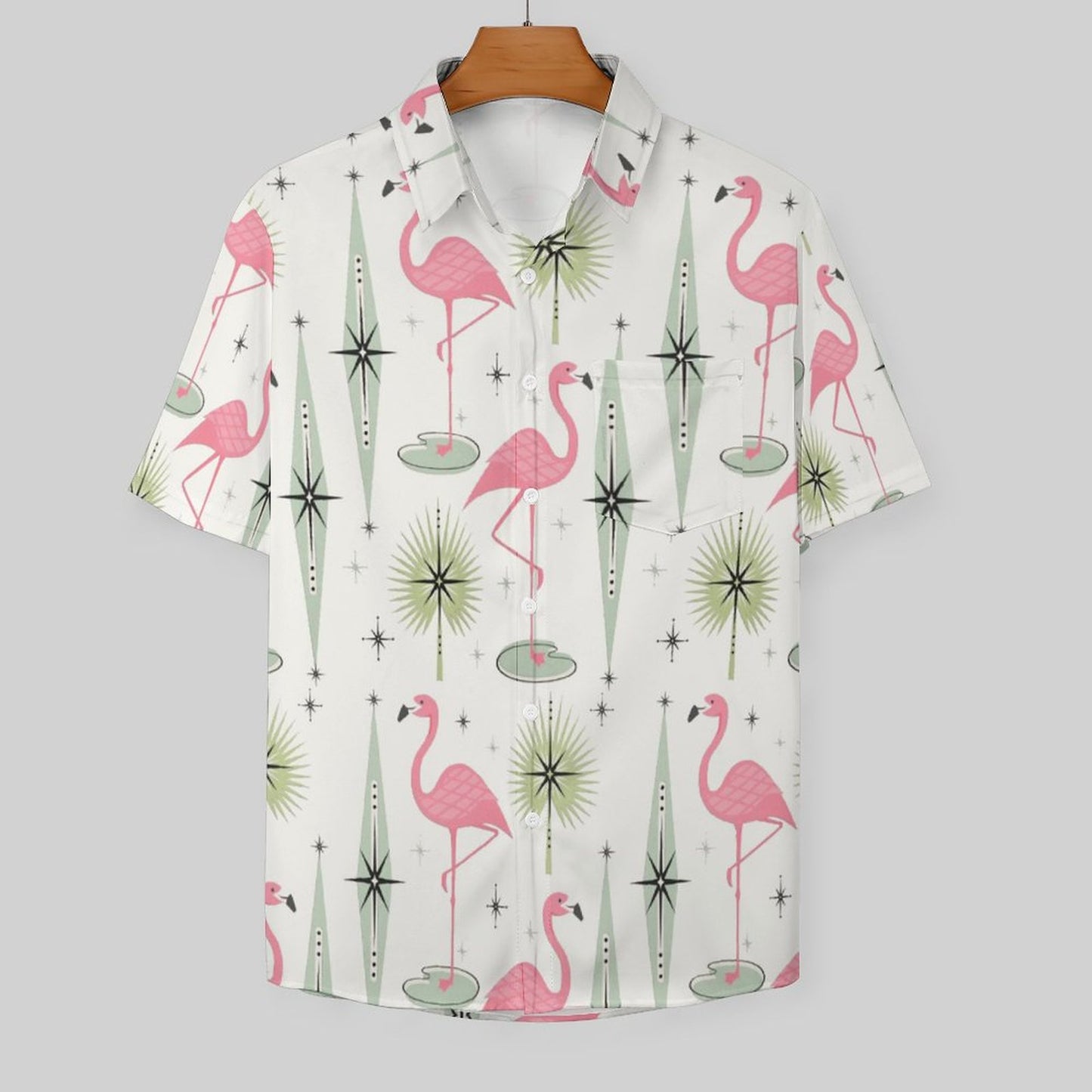 Men's Hawaiian Flamingo Print Vacation Shirt 2306101860