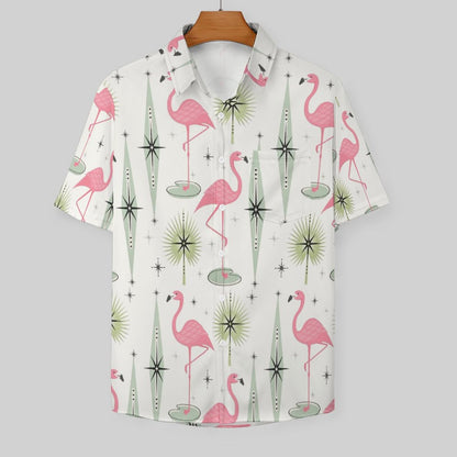 Men's Hawaiian Flamingo Print Vacation Shirt 2306101860
