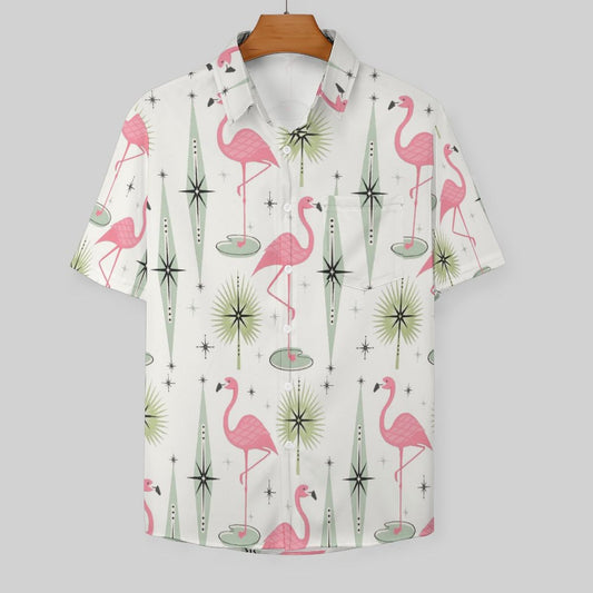 Men's Hawaiian Flamingo Print Vacation Shirt 2306101860