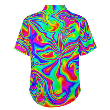 Men's Hawaiian Flowing Color Print Resort Shirt 2306101600